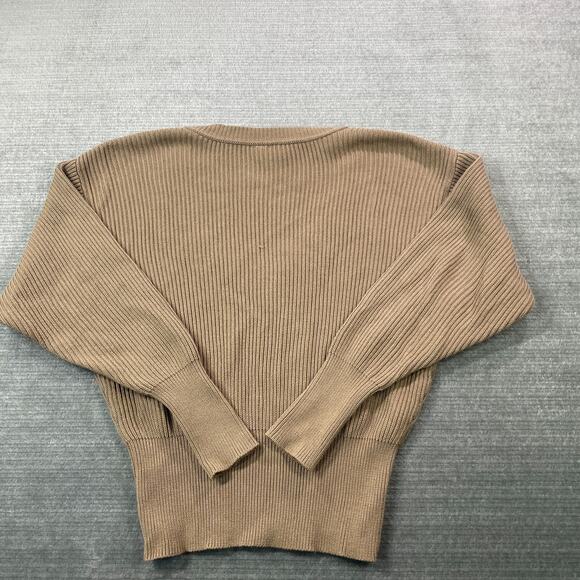 Free People Sweater Women XS Tan Allure Pullover Ribbed Knit Slouchy Boho - Picture 3 of 7